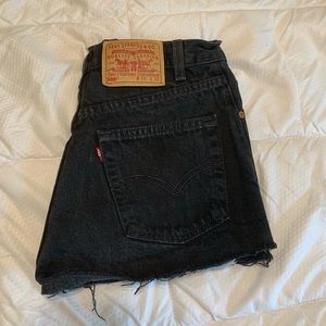 levi’s black denim shorts